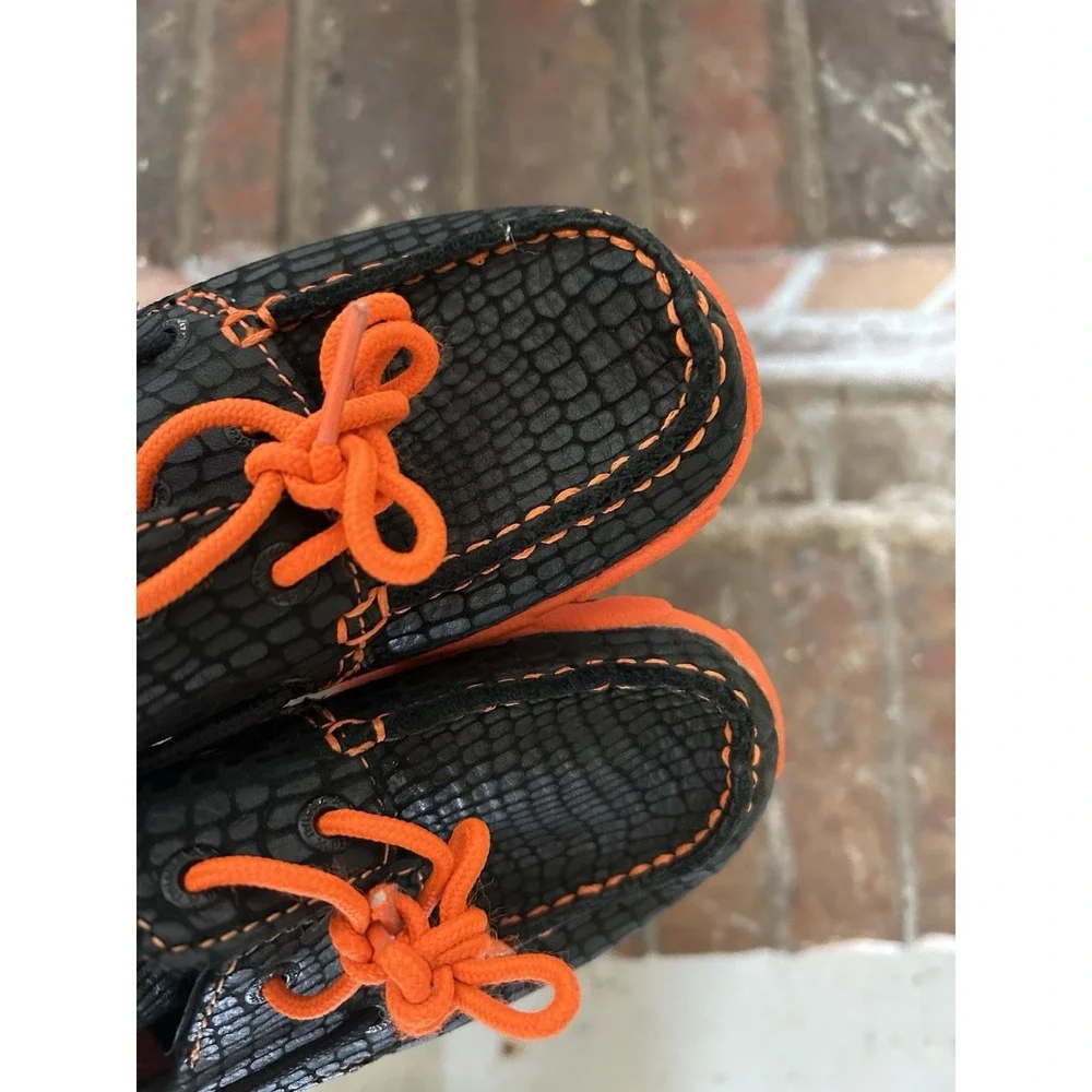 Boys Black And Orange Twisted X Driving Moccasin Size 13.5‎
